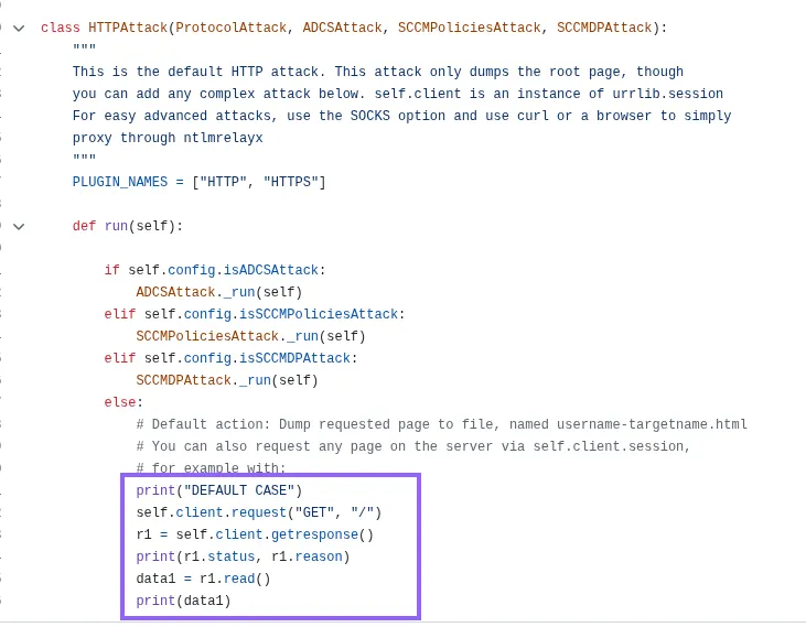 Le code par défaut de httpattack.py dans impacket, à modifier pour l’attaque GLPI